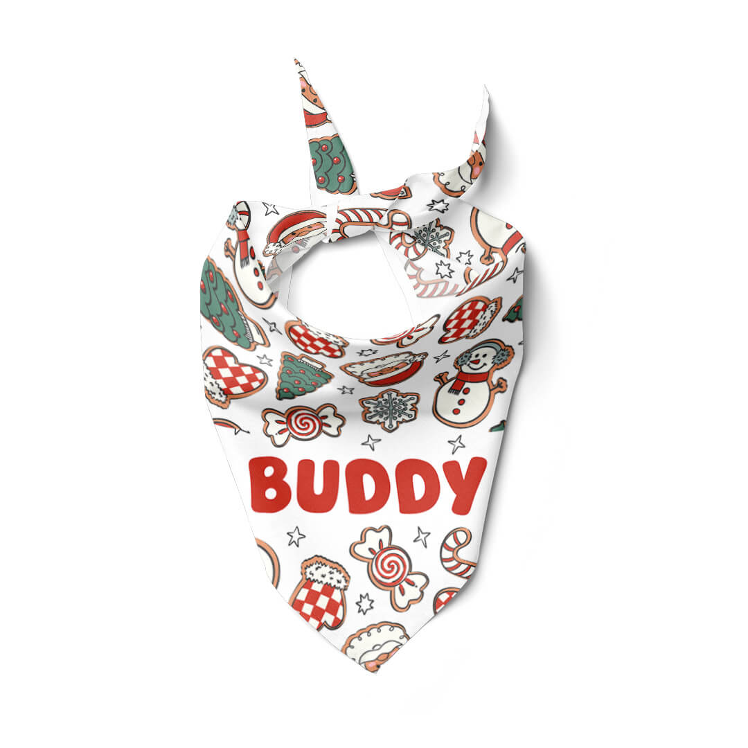 santa's cookies personalized pet bandana 