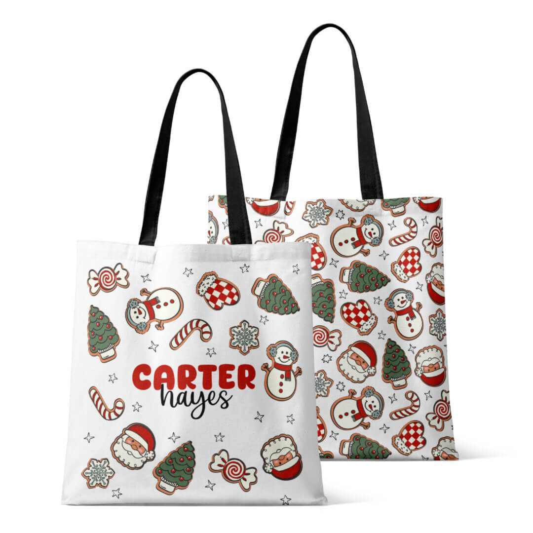 santa's cookies personalized tote 