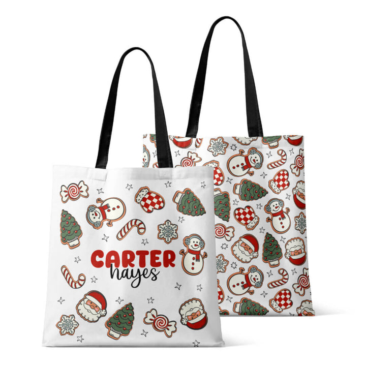 santa's cookies personalized tote 