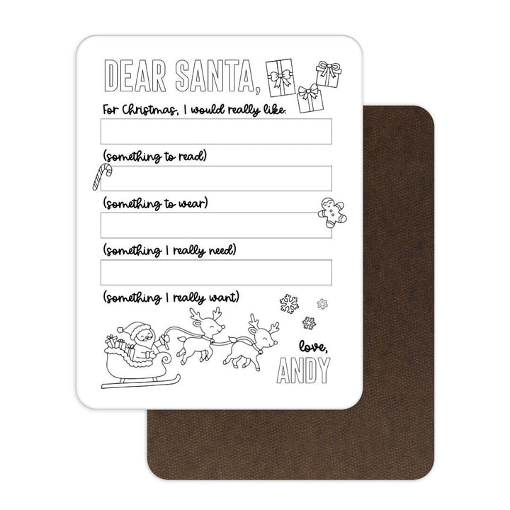 dear santa personalized christmas wish list whiteboard for kids