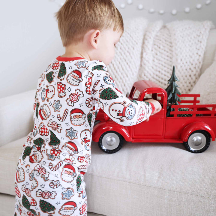 christmas cookie themed pajamas for kids two piece set