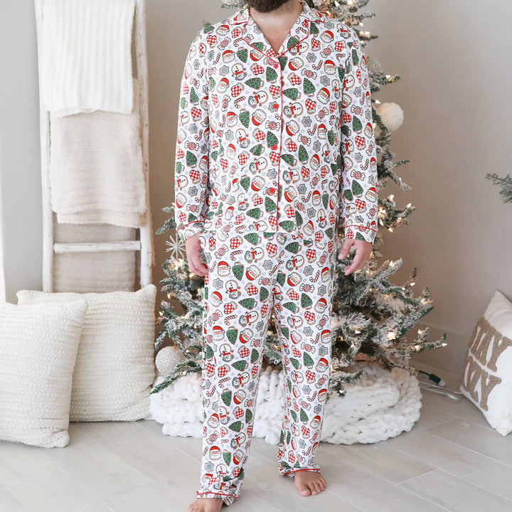 santa's cookies two piece pajama set for adults christmas 