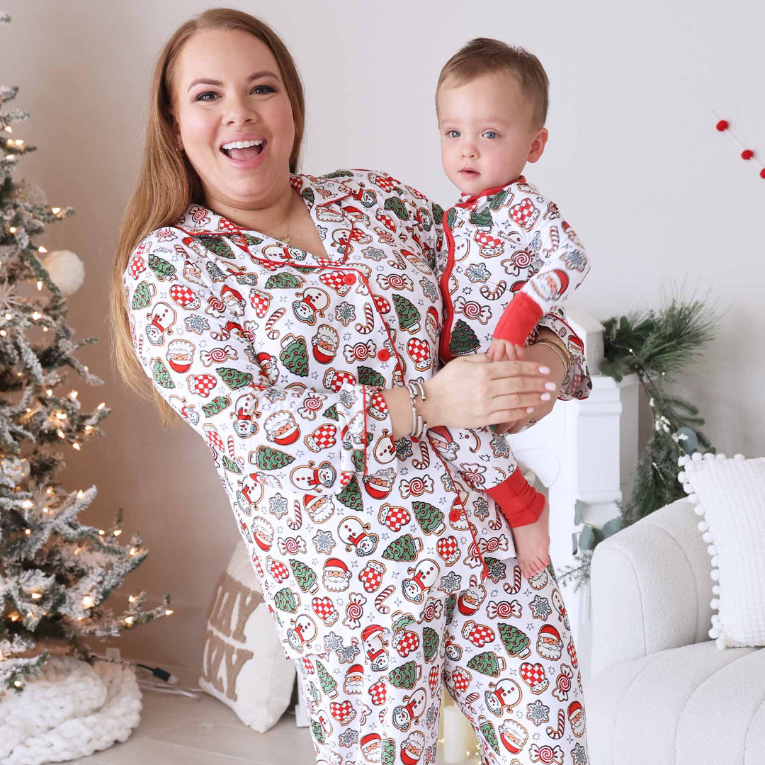 christmas cookies two piece pajama set pants for adults 