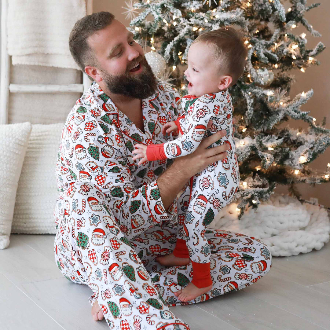 christmas adult pajama set for christmas with cookies 