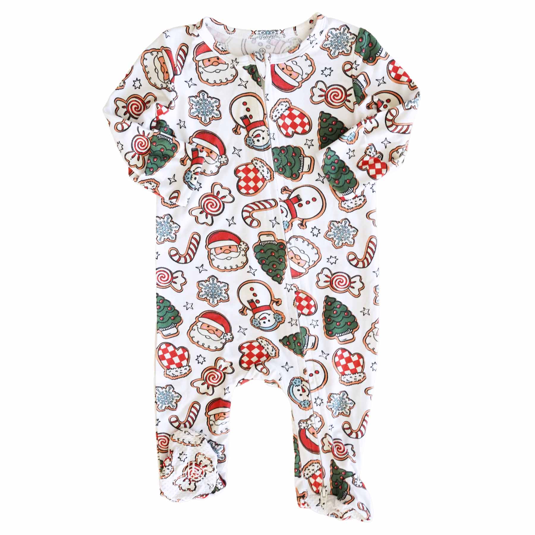 santa's cookies zipper footie 