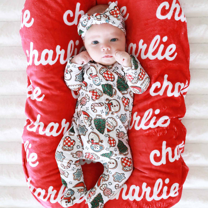 christmas cookie bamboo headwrap for babies