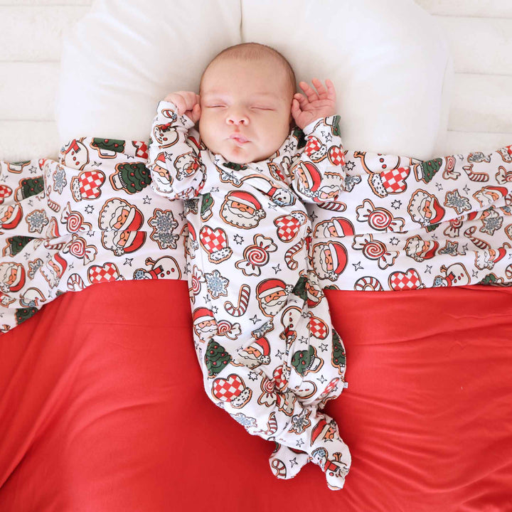 christmas cookies zipper footie for babies matching family pajamas