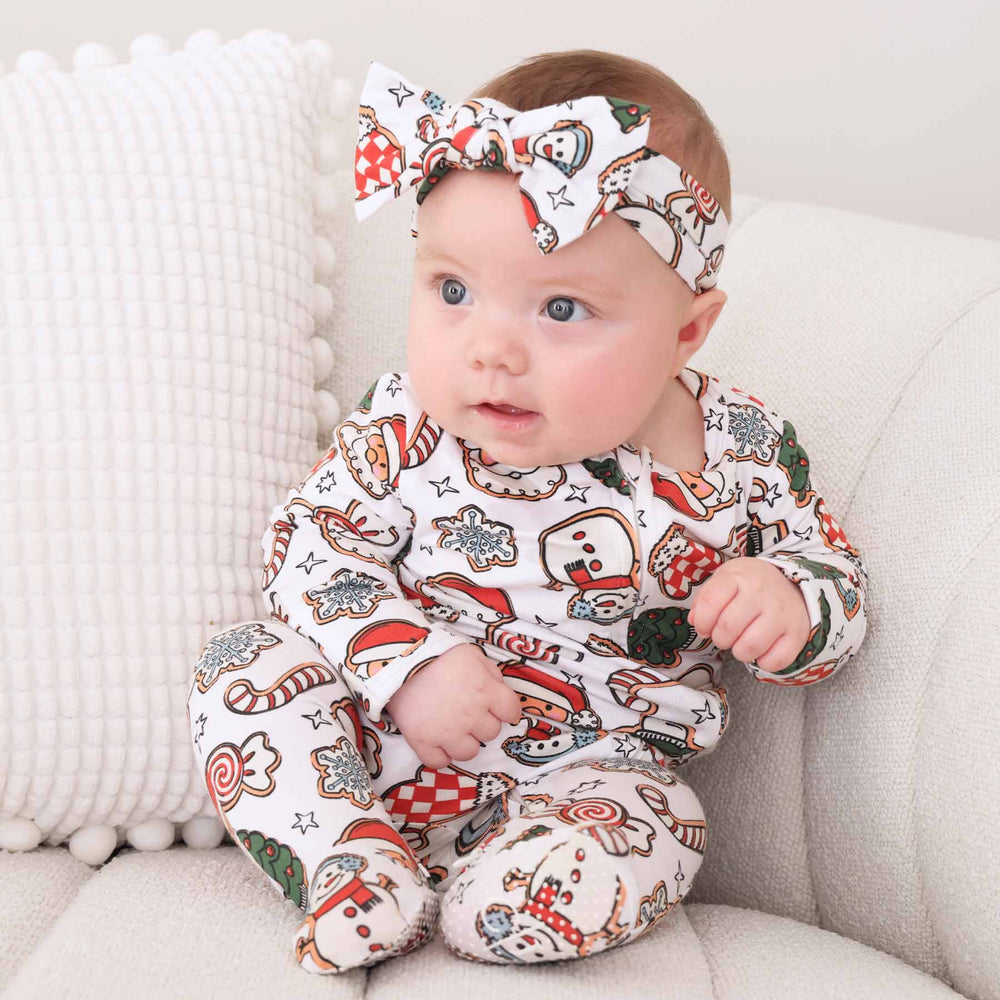 christmas cookie bamboo headwrap for babies