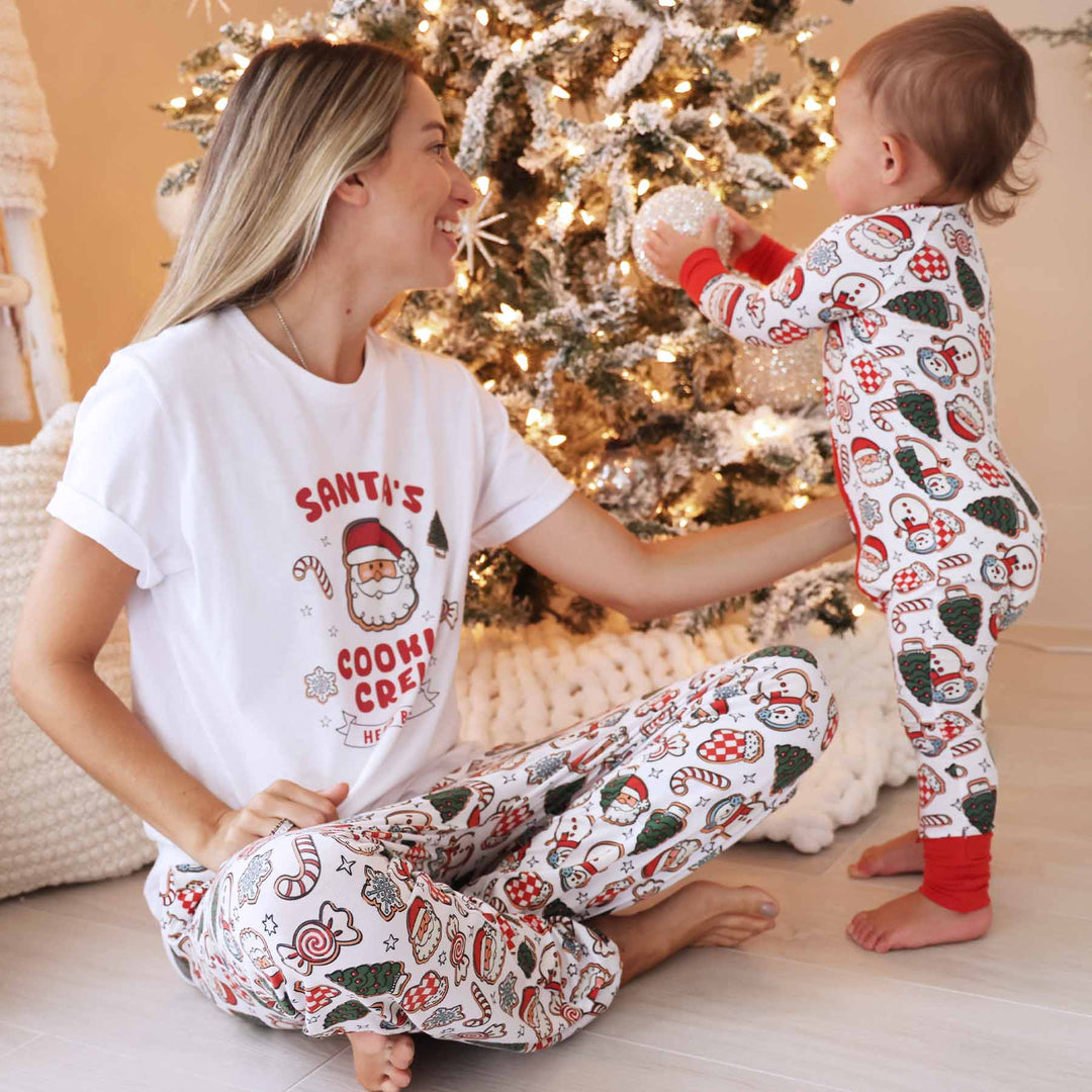 unisex adult pajama pants with christmas cookies