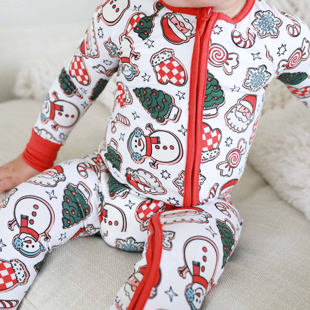 santa's cookies convertible zip romper 