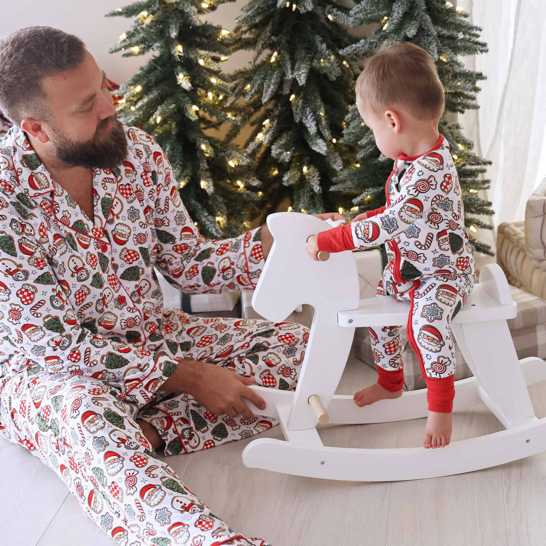 christmas cookies matching family pajamas