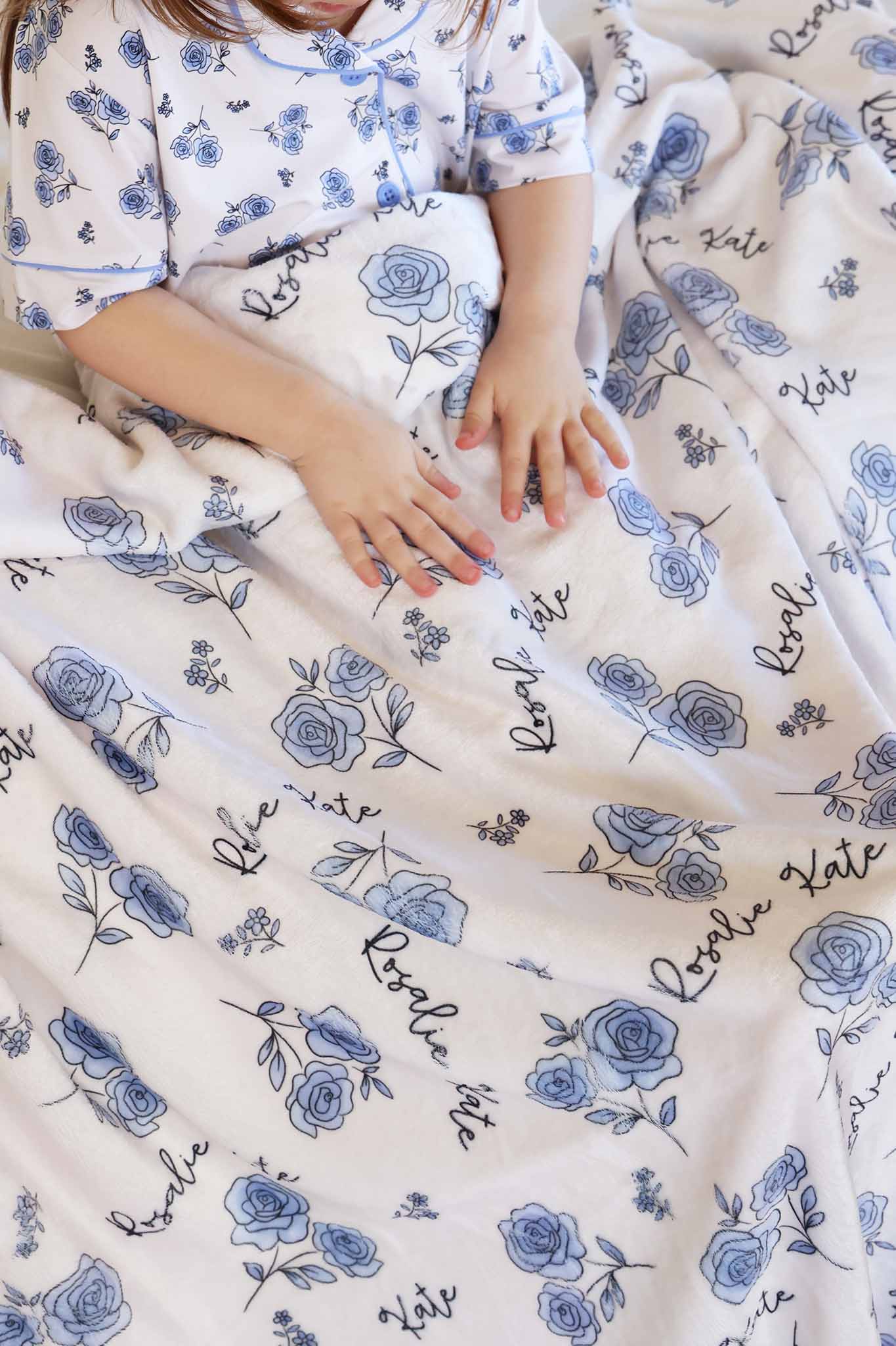 Sapphire Garden Personalized Kids Blanket