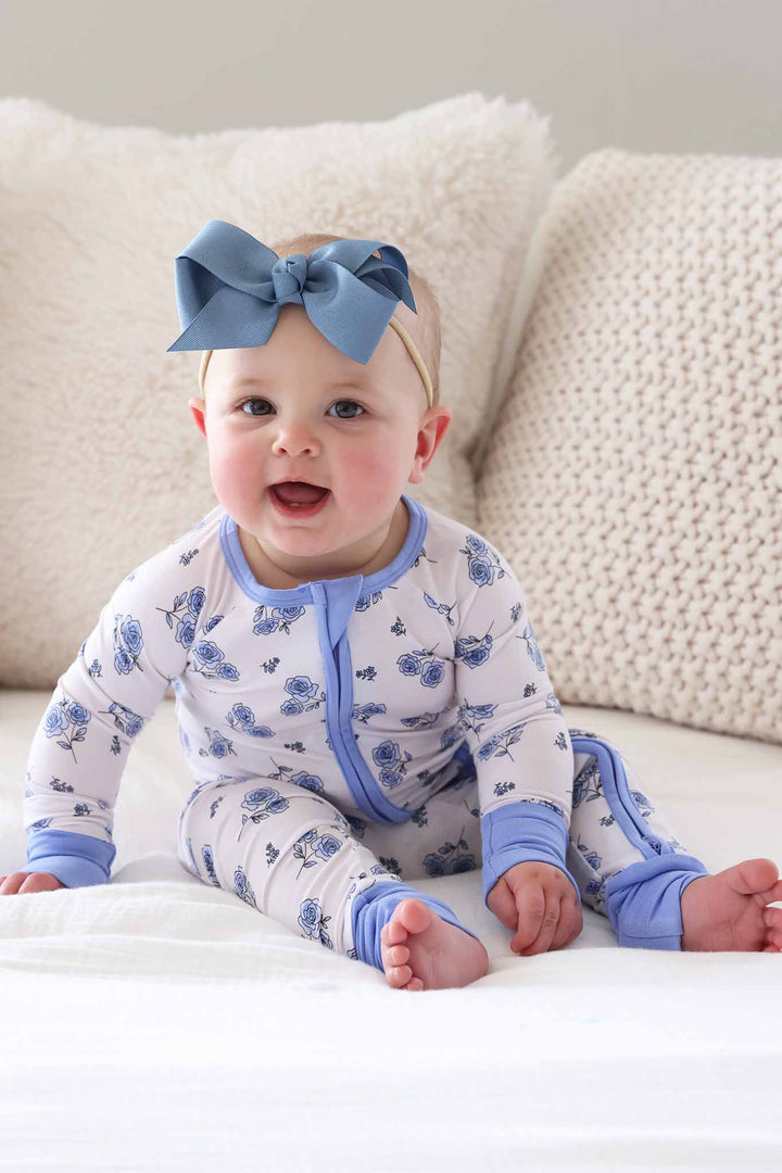 sapphire garden convertible zip romper for girls made of bamboo viscose 