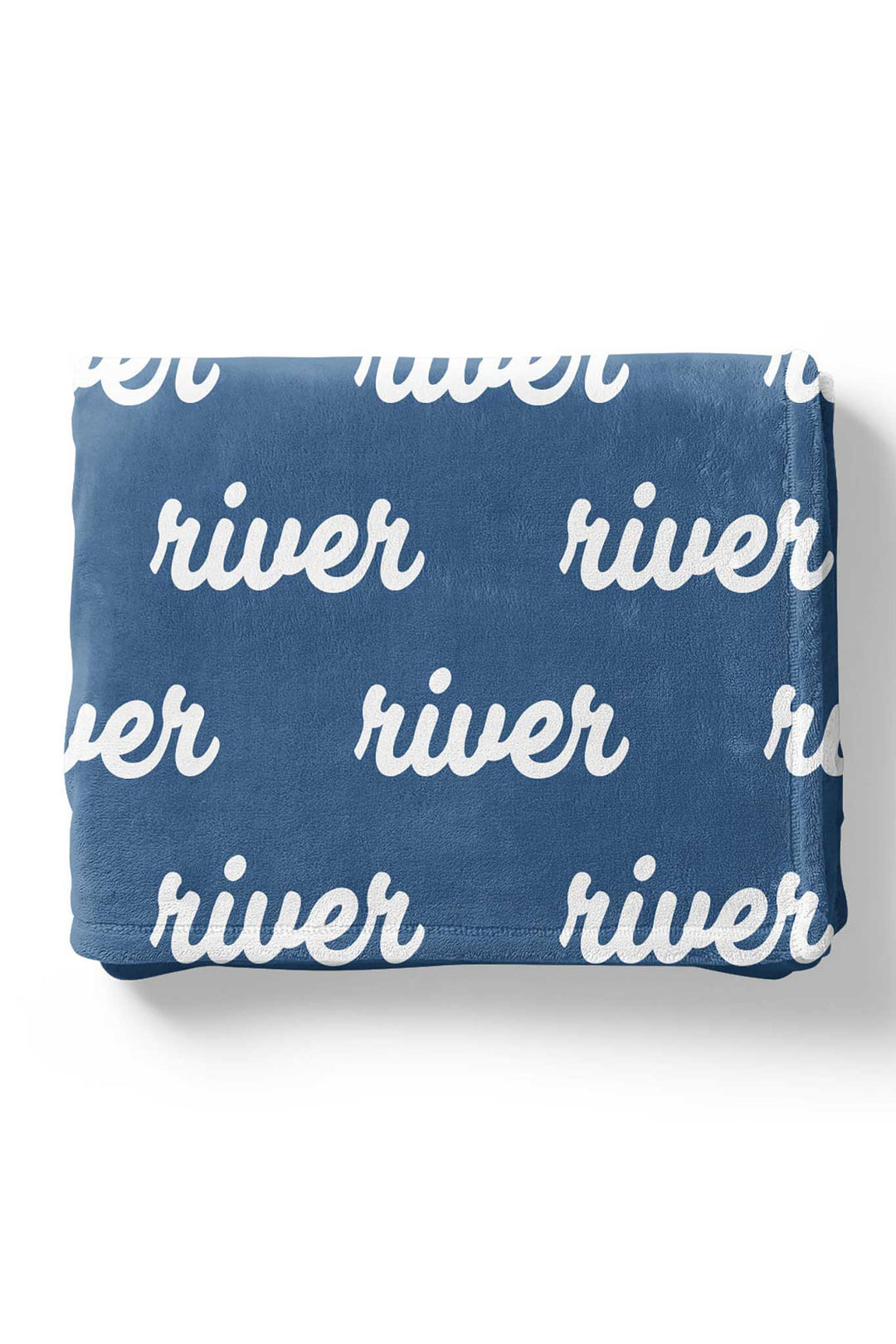 Personalized Sapphire Color Blanket with script font