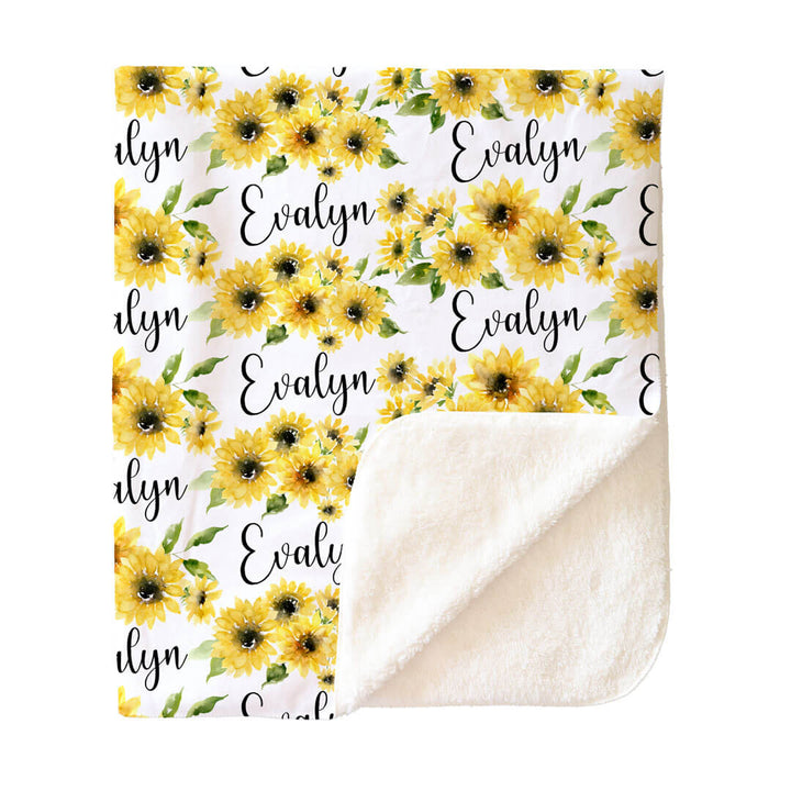 Savannah's Sunflowers Personalized Toddler Blanket
