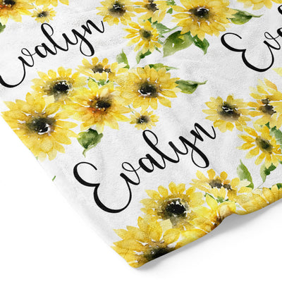 savannah's sunflowers personalized toddler blanket 
