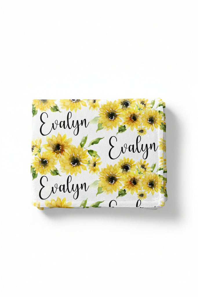 Savannahs Sunflowers Personalized Blanket