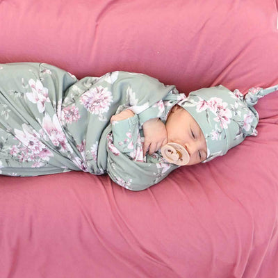 green and pink oversized swaddle 