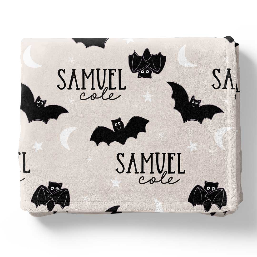 scaredy bats personalized kids blanket 