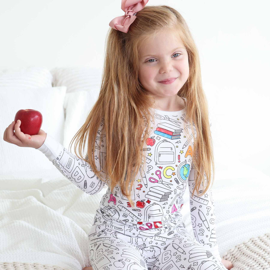 Colorable Two Piece Pajama Set in School Days Caden Lane