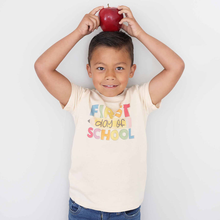 first day of school graphic tee for kids 