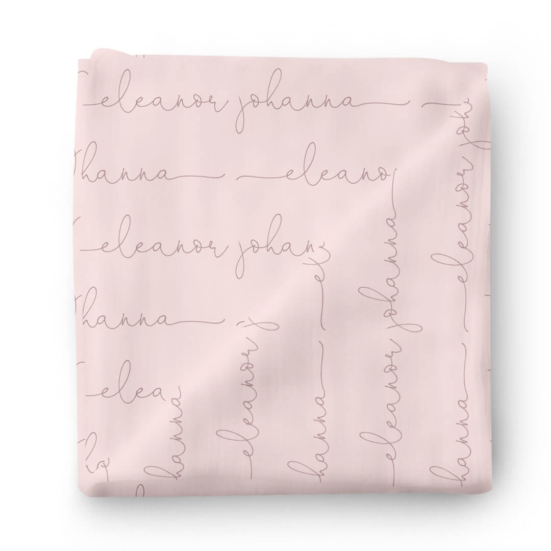 script swaddle blanket pink