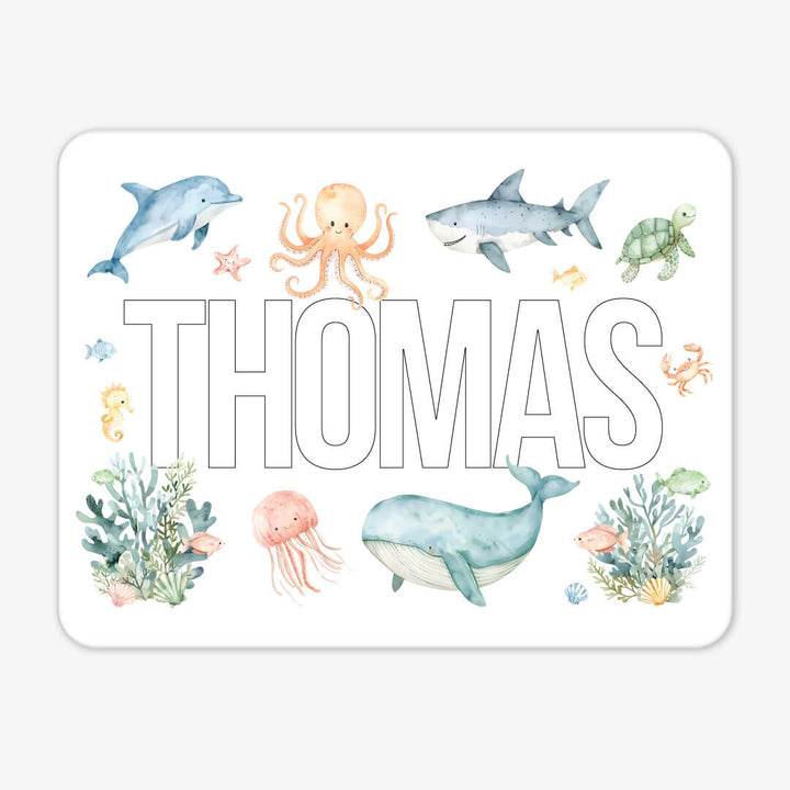 sea animal personalized whiteboard for kids 