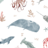Sea Life Personalized Baby Name Swaddle Blanket