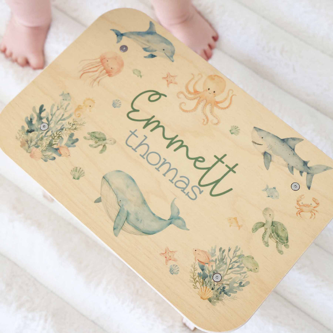 ocean personalized step stool for kids 