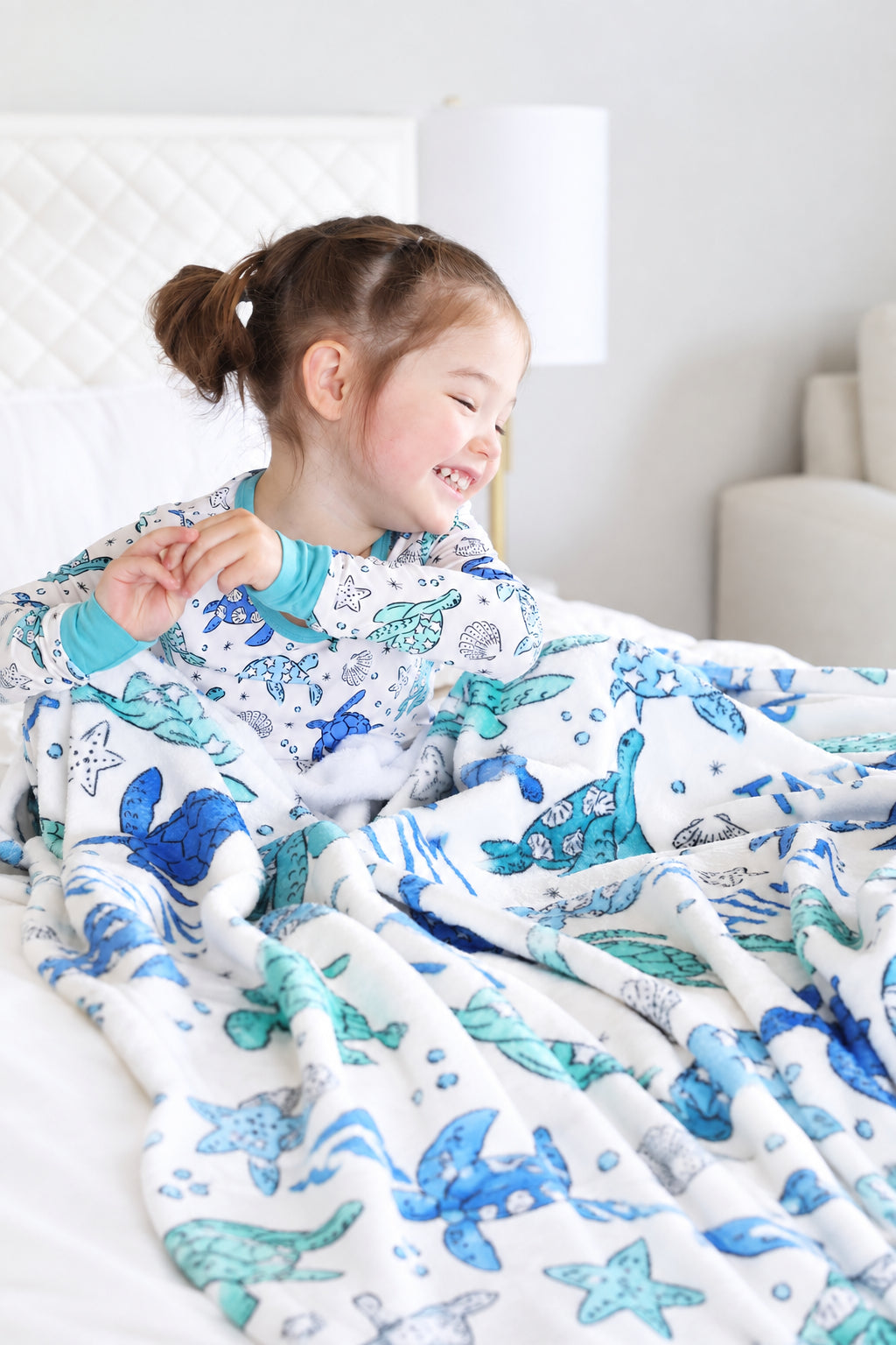 Sea Turtle Splash Personalized Kids Blanket