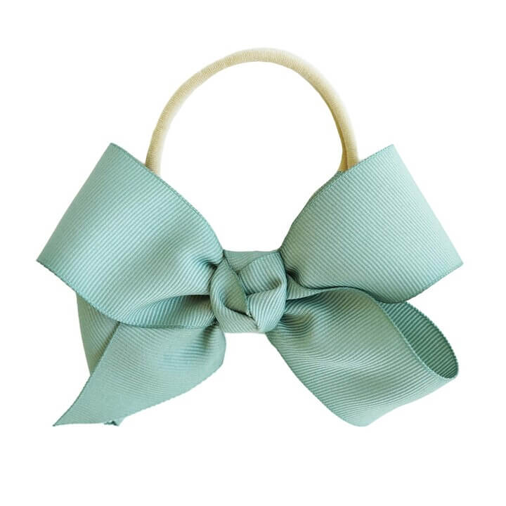 sea green ribbon bow headband 