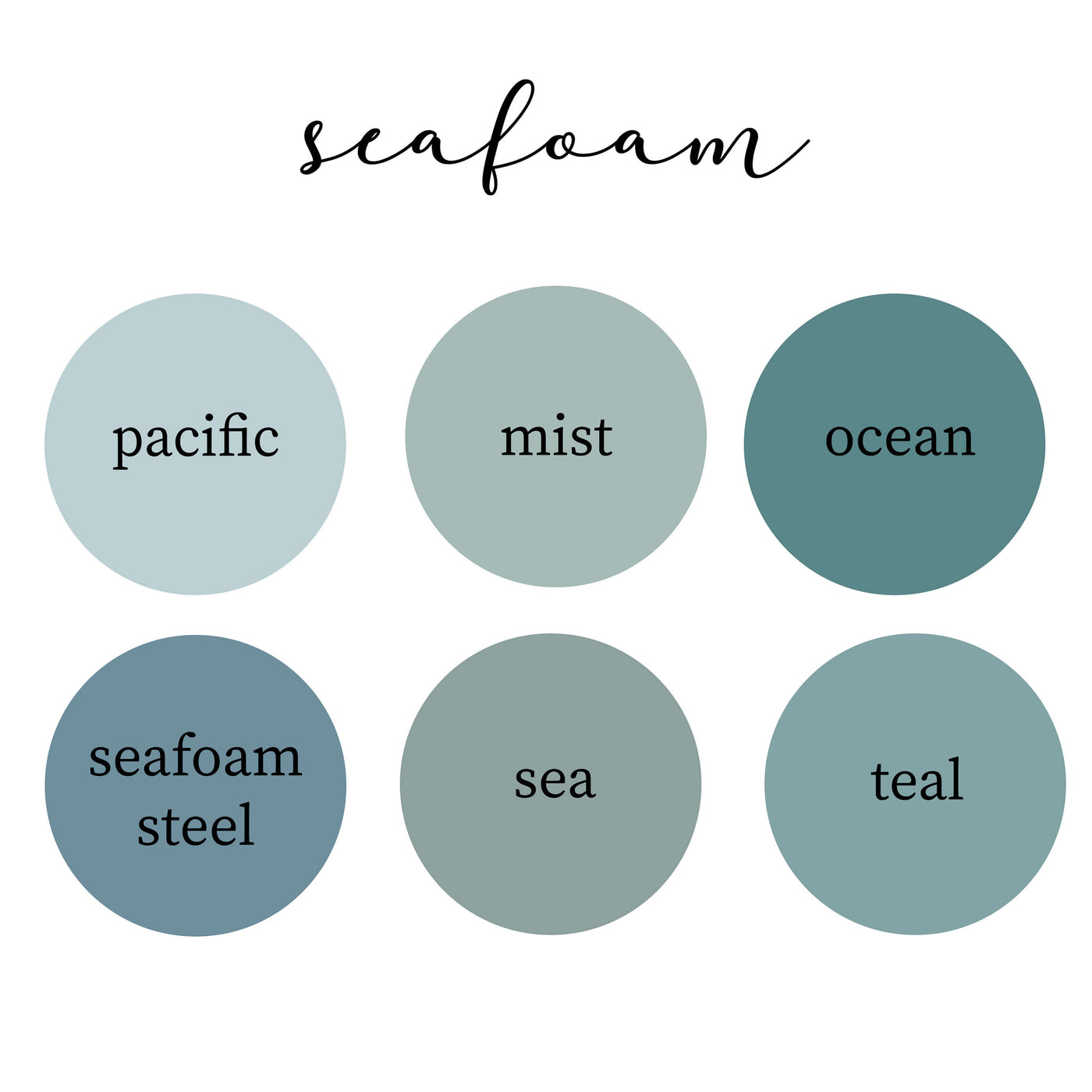 seafoam color swatches 
