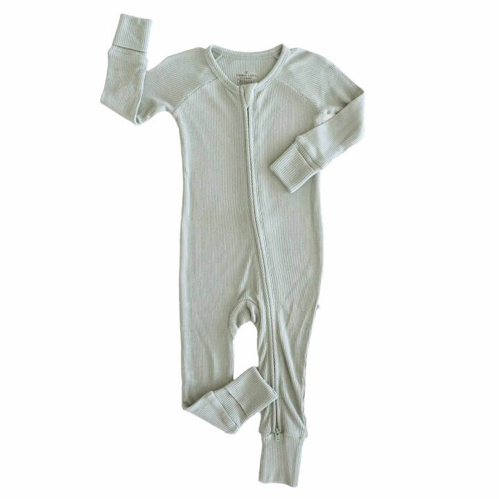 seagrass nonpersonalized bamboo waffle convertible zip romper for babies and toddlers 