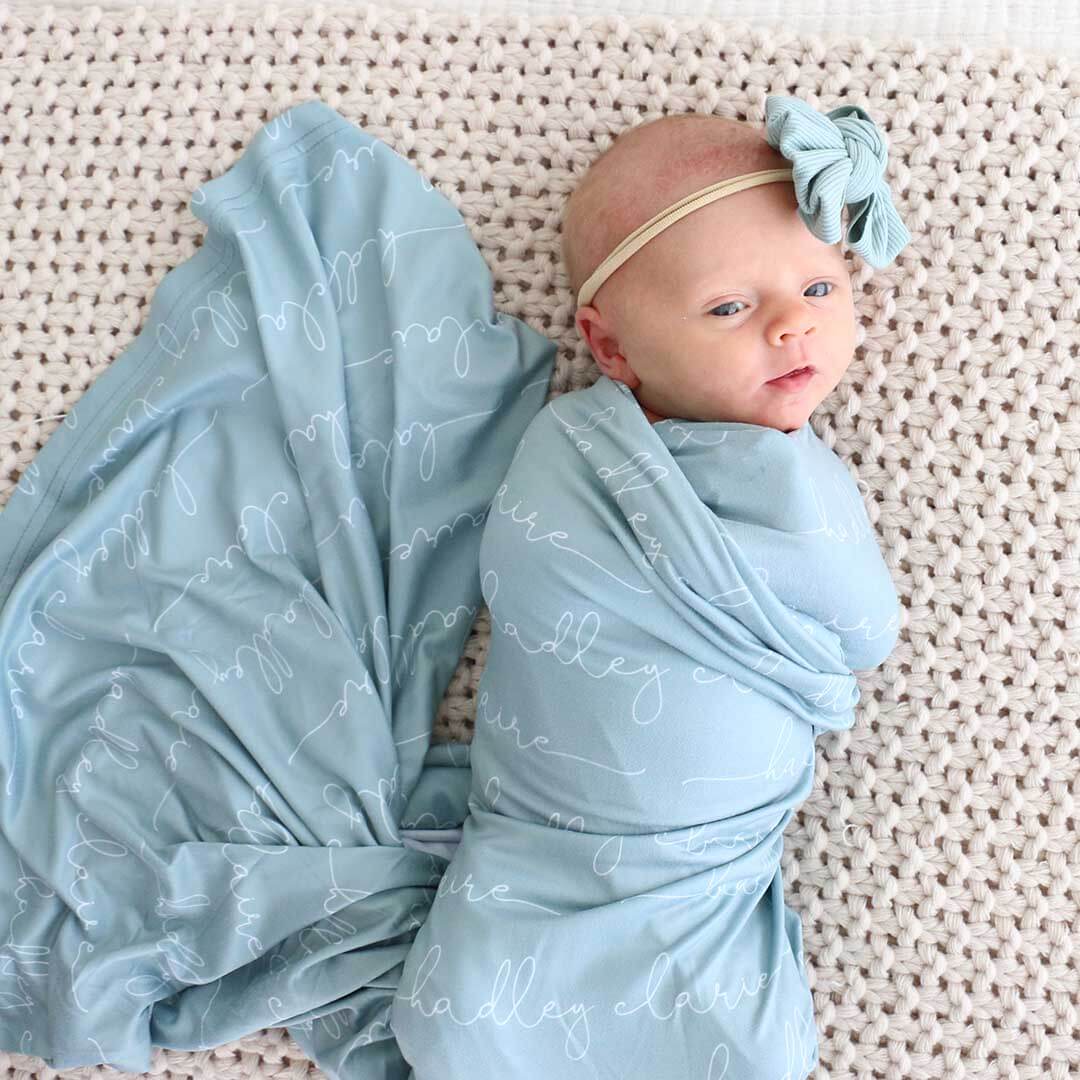 baby swaddle sea salt personalized 