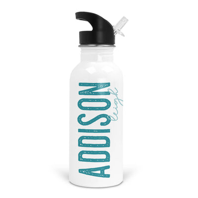 teal name personalized water bottle 
