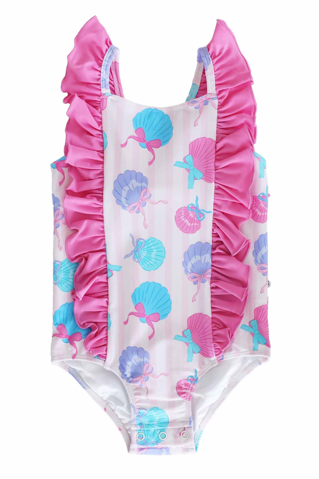 seaside sweetie double ruffle one piece swimsuit for girls