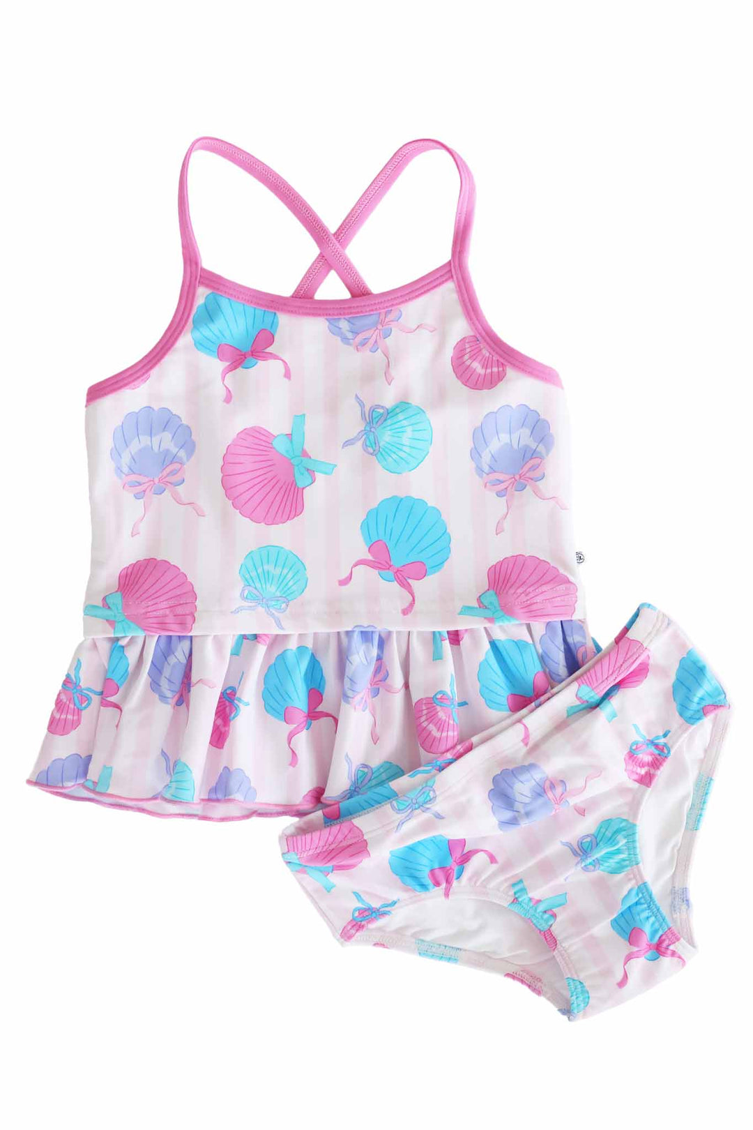 two piece strappy tankini in seaside sweetie 