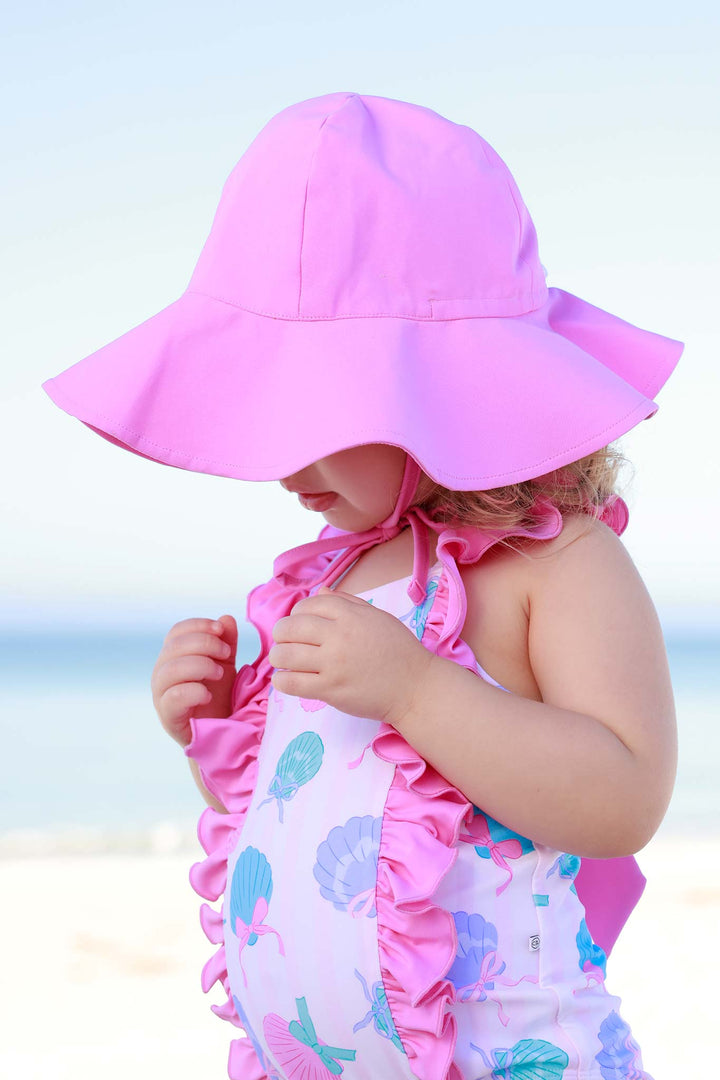 solid pink sun hat for girls in sweetie pink 