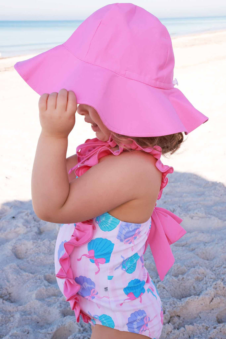 side view of pink seaside sweetie sun hat 