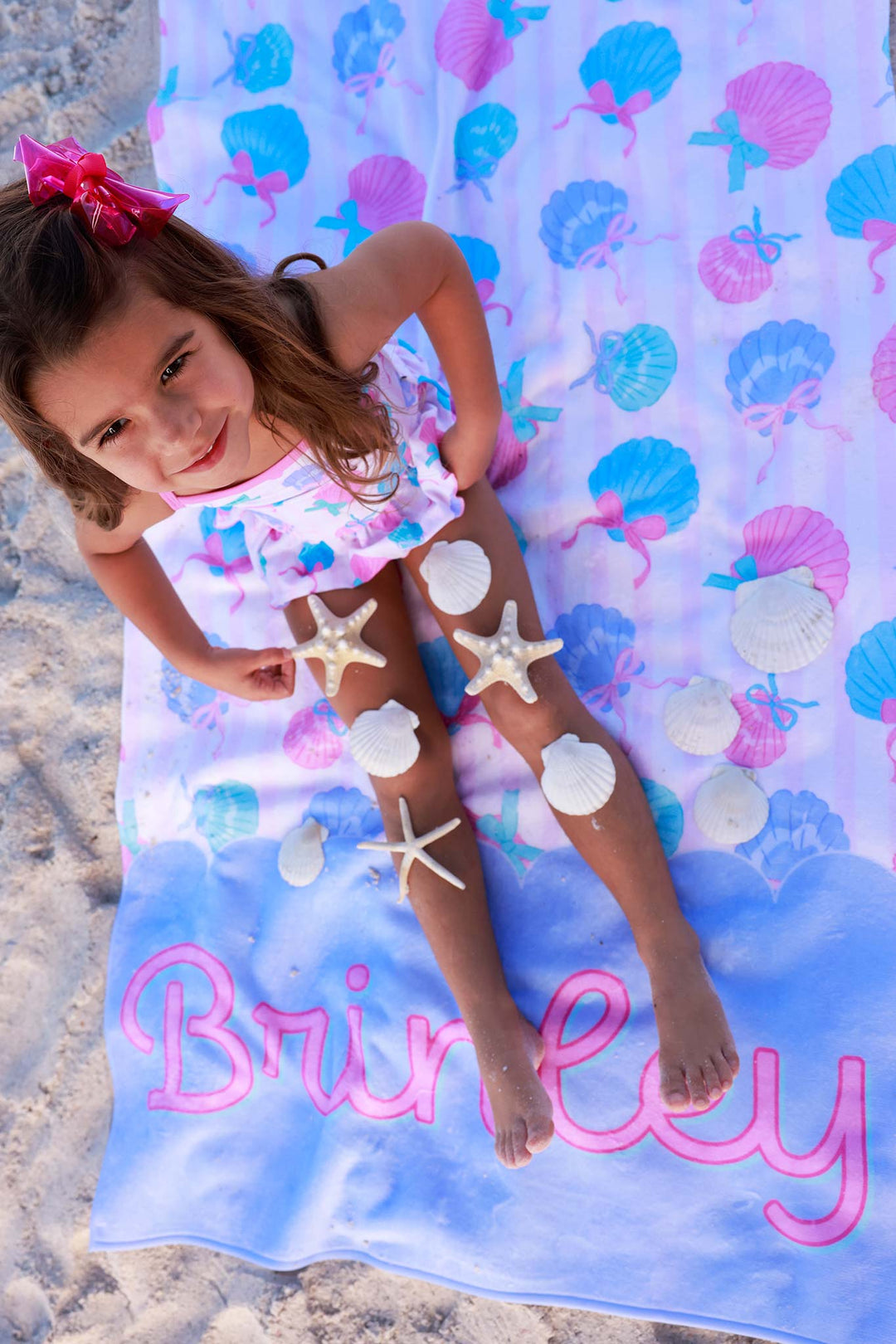 seaside sweetie personalized beach towel for girls 