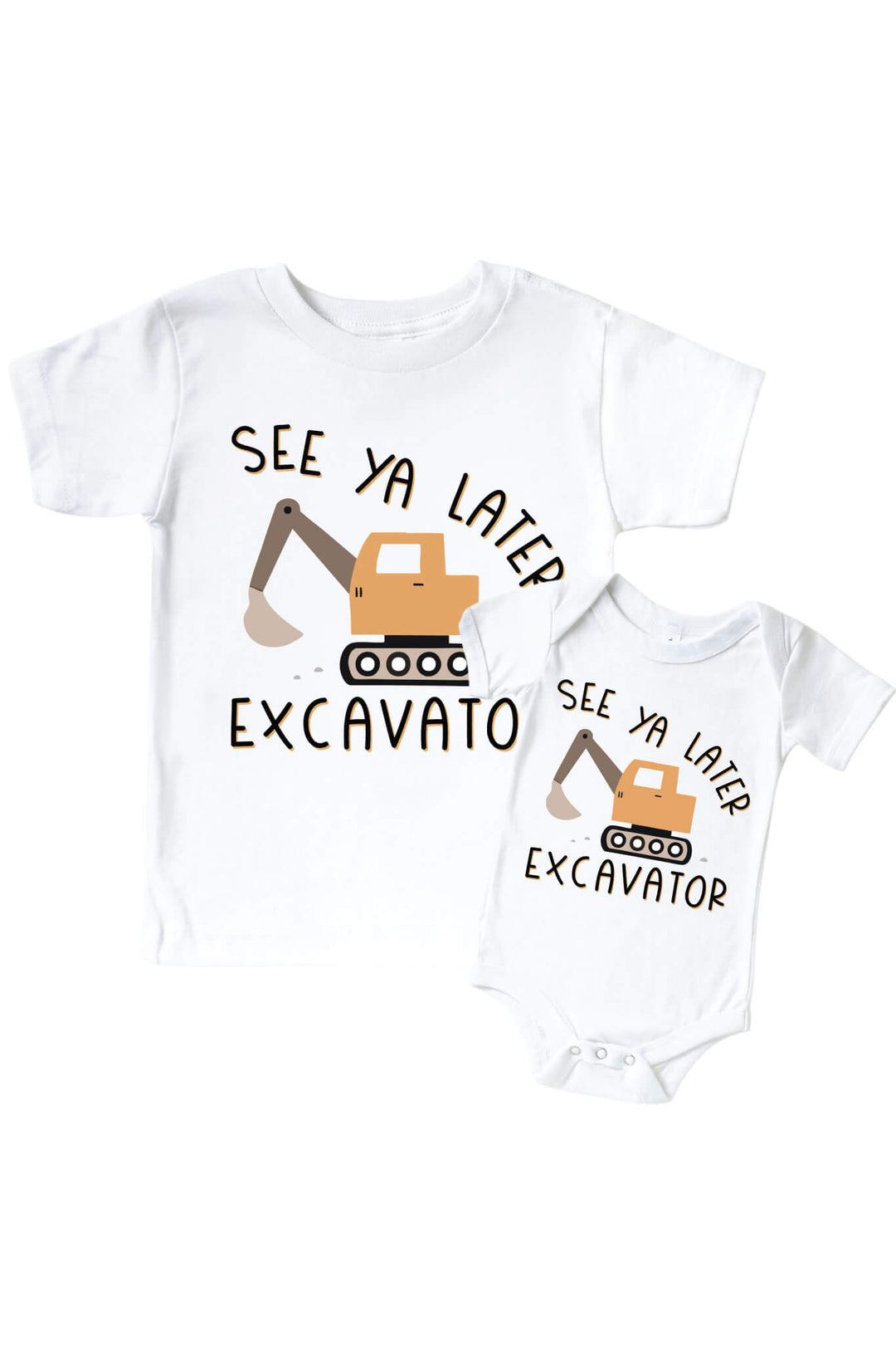 see ya later excavator graphic tee and bodysuit 