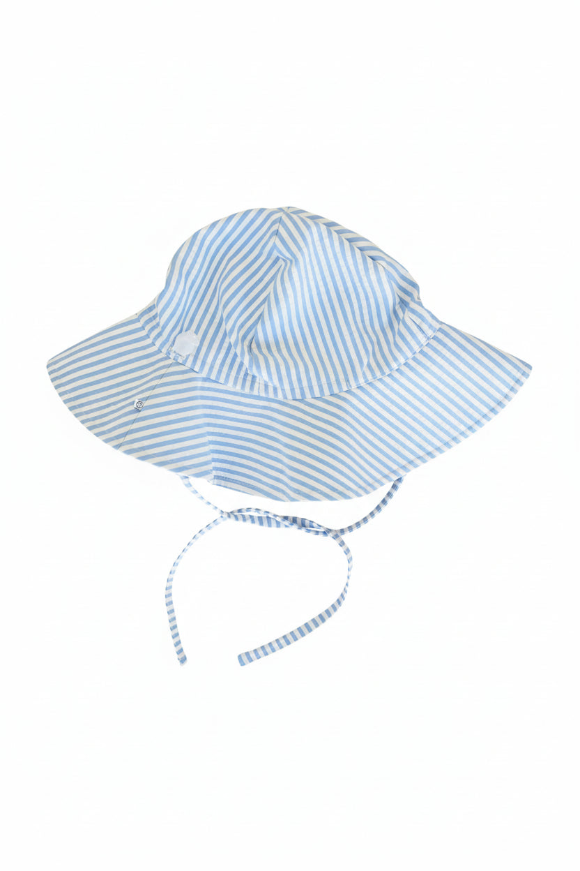 Printed Sun Hat | Seersucker Blue