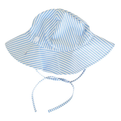 Printed Sun Hat | Seersucker Blue
