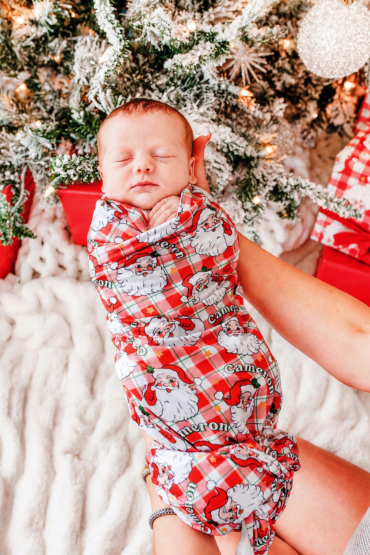 Personalized Christmas Swaddle Blanket | Cozy Claus
