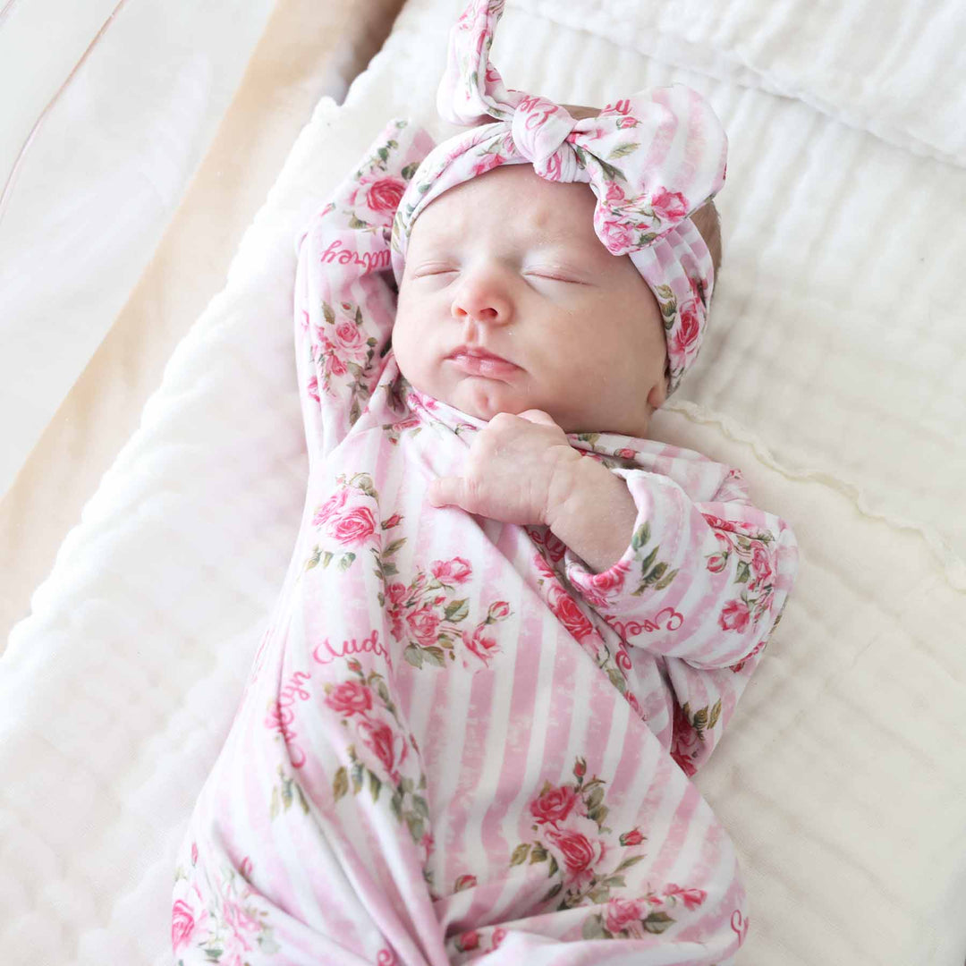 shabby chic personalized knot gown for girls pink 