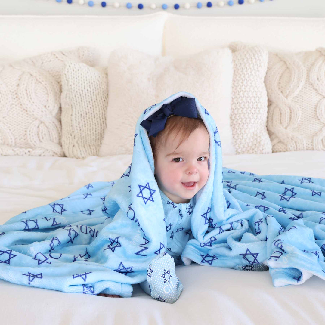 personalized hanukkah blanket for babies, toddlers and kids 