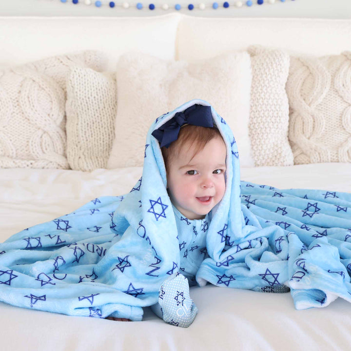 personalized hanukkah blanket for babies, toddlers and kids 
