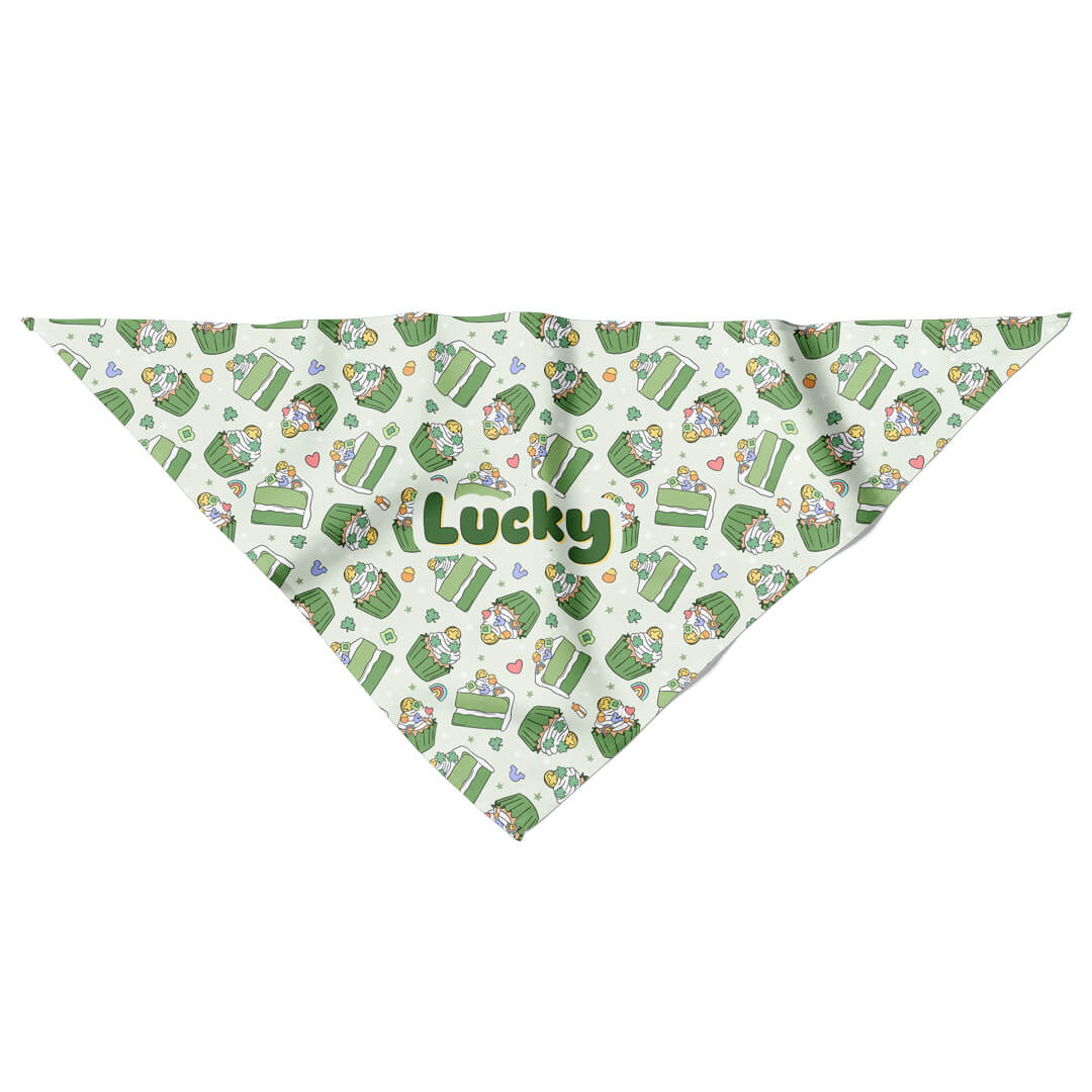 triangle personalized pet bandana st. patrcick's day dessert themed 