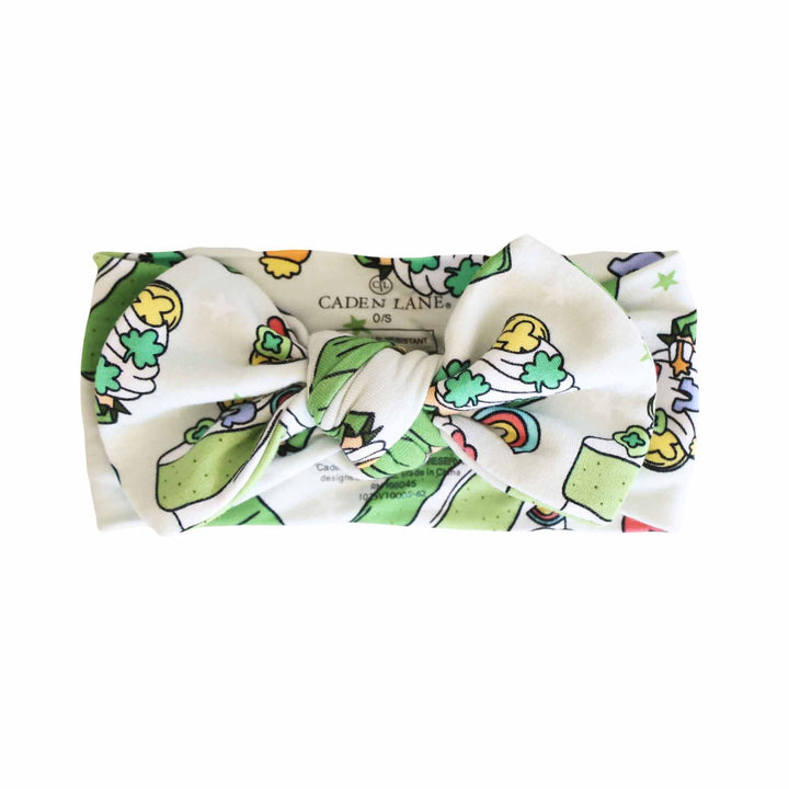 st. patrick's day bow headwrap for babies