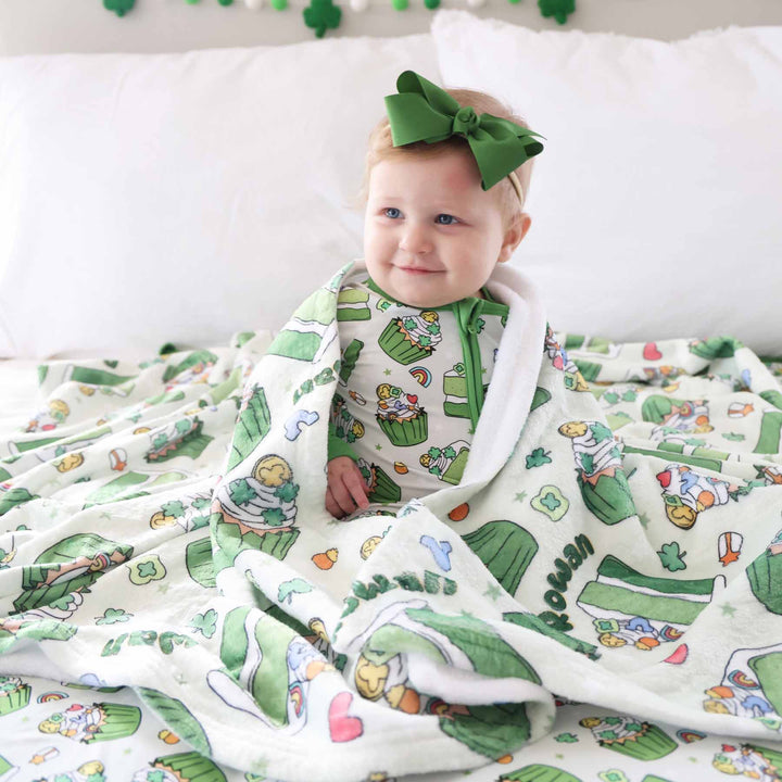 St. Patrick's ay dessert theme personalized blanket for kids 